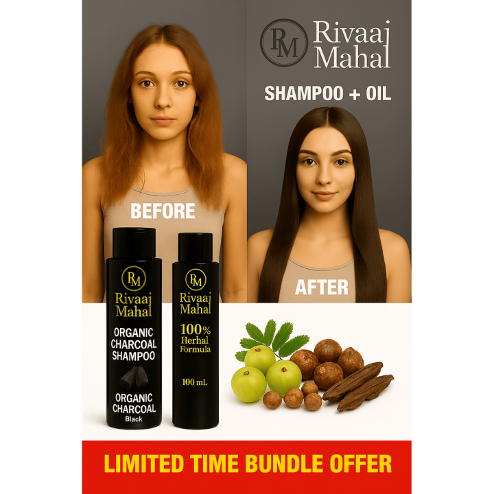Rivaj Mahal Hair Oil & Charcoal Shampoo 🌿 | 25 Herbal Formula 🌱 ...