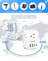LENCEN US to UK Plug Adapter, Foldable Type G Travel Outlet Adapter with 4 USB Charger(2 USB C), Power Adaptor for USA to Ireland Scotland Dubai Hong Kong England British Kenya London. 