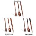 Korean Wooden Tableware Creative Color Wooden Spoon Two-piece Set Solid Wood Long Handle Couple Spoon Chopsticks Portable Tableware. 