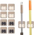 Mop Holder Mop Clip Broom Holder Wall Mount Self Adhesive Kitchen Bathroom Silver. 