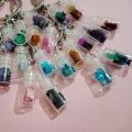 1 x 5 bottle Glitter Flake Key chain for girls keychains with glitter bottle. 