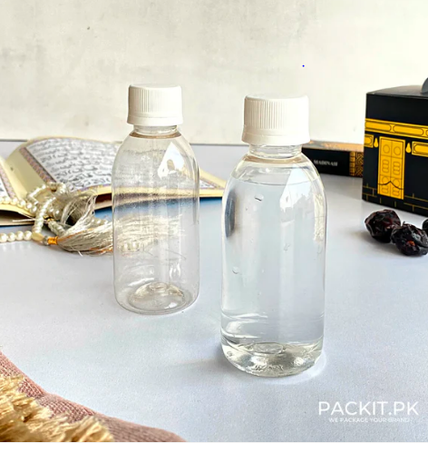 Pack of 50 Mini Empty Bottles for Zam Zam Water 100ml BPA-Free Clear Plastic with Twist Caps Ideal for Hajj Umrah Gifts