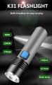 PACK OF 2 K31 Powerful T6 LED Flashlight Lamp Zoom Torch USB Rechargeable led Light Camping Lamp Flash Light Torch. 