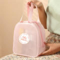 Material Makeup Bag Lightweight Semi-Transparent Waterproof Toiletry Pouch Mesh Divider Handled Travel Organizer for Travel. 