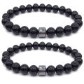 CLASSIC Vintage wholesale mens bracelets Frosted stone men bracelet stone/black bead bracelet. 