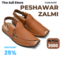 Peshawari Chappal Kheri for Men Hand Made - Matt Folded Upper - Footwear Pure Leather - Camel Color - The Adi Store. 