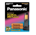 Panasonic Battery Cells AAA Rechargeable Batteries for Cord-less Phones (Pack of 2). 