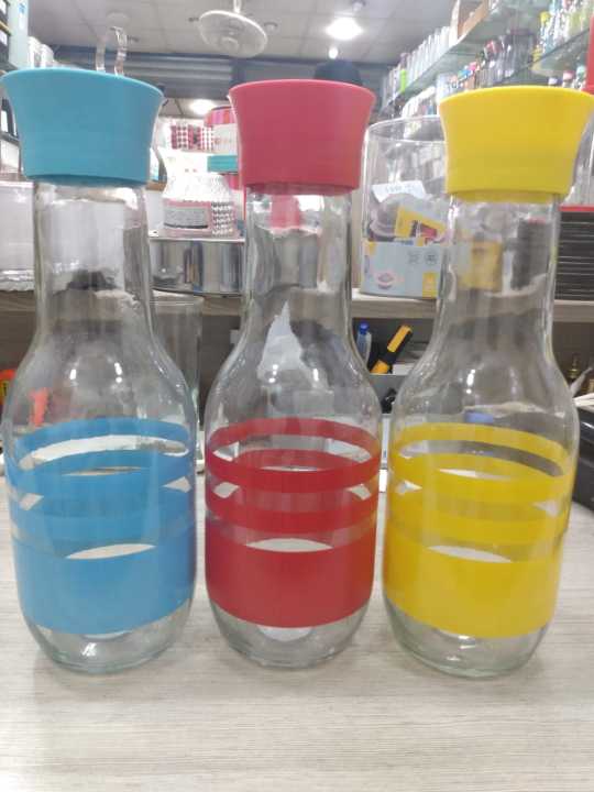 Glass bottle- Water Bottle- Milk- Juice- Fancy Glass Bottle with Gravity Cap- 1000ml