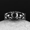 Engrave Name Servise 2022 New Gothic 316L Stainless Steel Skull Ring With Stone For Man Women Couple Wedding Gift Dropshipping. 