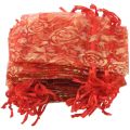 300Pc 7X9cm Rose Organza Drawstring Gift Jewelry Bags Pouches Wedding Xmas Party Gifts Bags Red. 