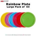 "Colorful Rainbow Plate Set - Large 3-Piece Pack in Vibrant Colors - Maximize Your Dining Experience!". 
