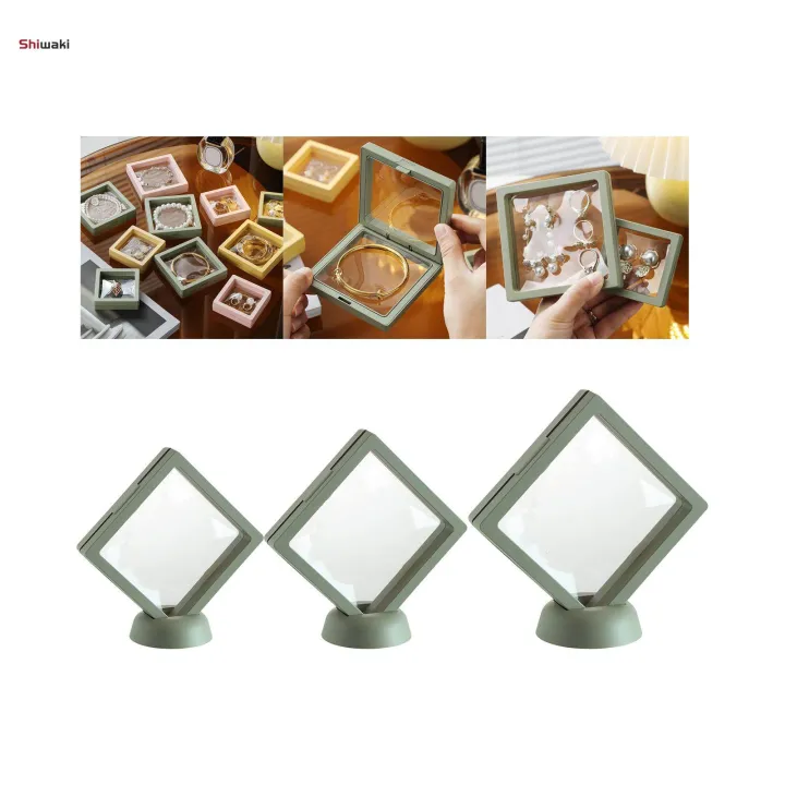 3D Floating Display Case Jewelry Storage Box Centerpiece PE Film ...