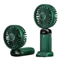 USB Handheld Mini Fan Foldable Portable Neck Hanging Fans 5 Speed Rechargeable Fan with Phone Stand and Display Screen. 