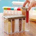 6 PCs Jar Spice Rack Pepper Salt Spice Masala Box Storage Multipurpose Acrylic Kitchen Spice Rack, Dining Table Spice Jar Spice Set. 