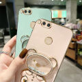 AnDyH Phone Case for Xiaomi Mi A1 5X 2017 Cute Quicksand Liquid Bear Bracket Anti Drop Camera Protection. 