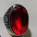 Original Yemeni Aqeeq Stone ring in 925 Silver Handmade. 