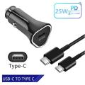 SAMSUNG CAR CHARGER FAST CHARGING 3.0 TYPE C 25W WITH TYPE C CABLE. 