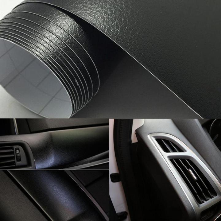useful product 30cm×150cm Leather Texture Car Vinyl Wrap Sticker Car Inner Decal Film Black Hot HOT