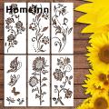 Flower Stem Stencil Template Diy Flower Stems Stencil Set for Painting Projects Natural Leaf Shapes Template for Fence Decoration Buyers' Favorite Customizable Wall Stencil Patterns. 