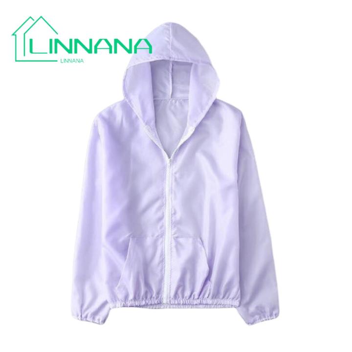 Student Sun Protection Coat Long Sleeve Elastic Cuff Zipper Unisex Coat