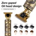 Vintage T9 Trimmer for Men Hair with 4 Combs - Rechargeable Full Metal Body Trimmer with Long Lasting Quality - Beard Liner - Gold. 
