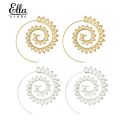 Ellastore Spiral Alloy Water Drop Shape Hoop Earrings lady Eardrop. 