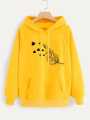 Kangaroo Hoodie LEAF Tag Print Pocket Drawstring Casual Pullover Hodie Clothing Long Sleeves Export Quality Huddie Winter Wear Smart Fit Hoody For Women Girls. 