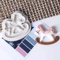 Multiuse Rocking Horse Shape Silicone Mold kids toy horse shape Fondant Silicone Mold for Cakes Decoration, horse Shape Creative Decorative Silicone Craft Mould Tool Baking Tool. 