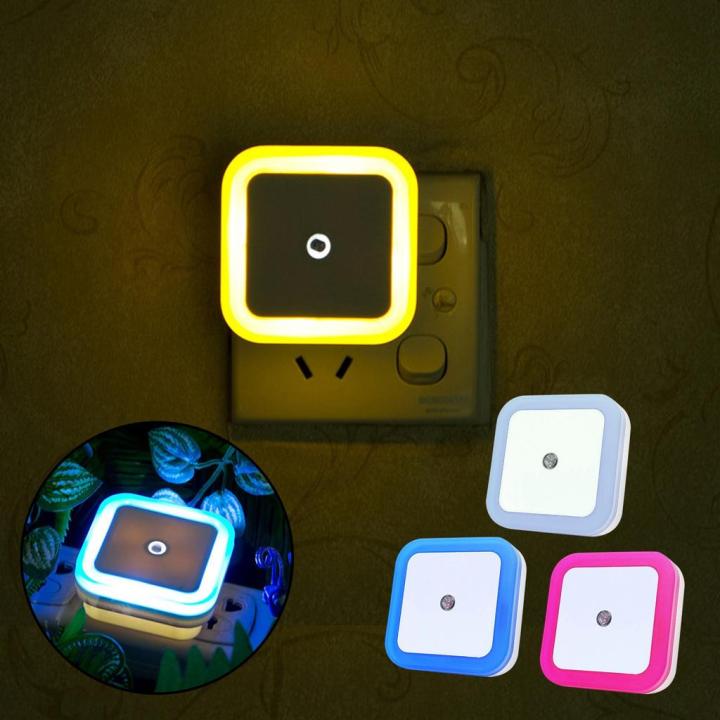 Light Sensor Control LED Night Light Mini Square Shape Light Sensor Energy Saving Lamps Bed Lamp For Baby Bedroom Gift Romantic Night Bulb For Room Home