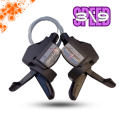 Micro gear shifter Set, cycle Gear Shift Lever with Cable, 3 by 9 Speed Gears shifter with Gear Indicator for  (L3 × R9 Gears) bicycle Gear Shifter. 