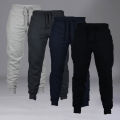 Autumn Sweatpants Solid Color Young Men Trousers. 