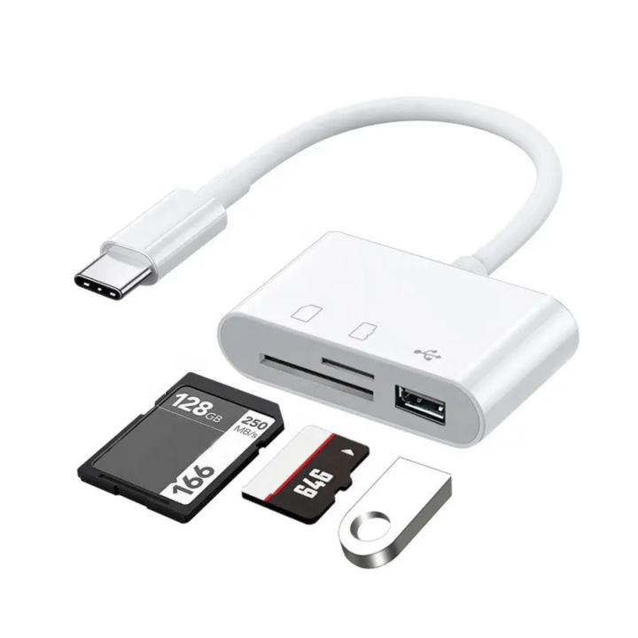 3 In1 USB Type-C /Micro-USB USB 2.0/3.0 Memory Card Reader Writer OTG Adapter SD TF Super Speed - Global Gadgets