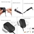 30W Universal Adapter Adjustable AC to DC Switching Power Supply with 6 Selectable Connector Tips & 5V USB Charger Ouput, 3V to 12V Regulated Voltage Replacement for Speakers Router LED Strip Lights UK Plug. 
