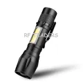 Mini USB Rechargeable Flashlight Torch Zoom Lamp. 