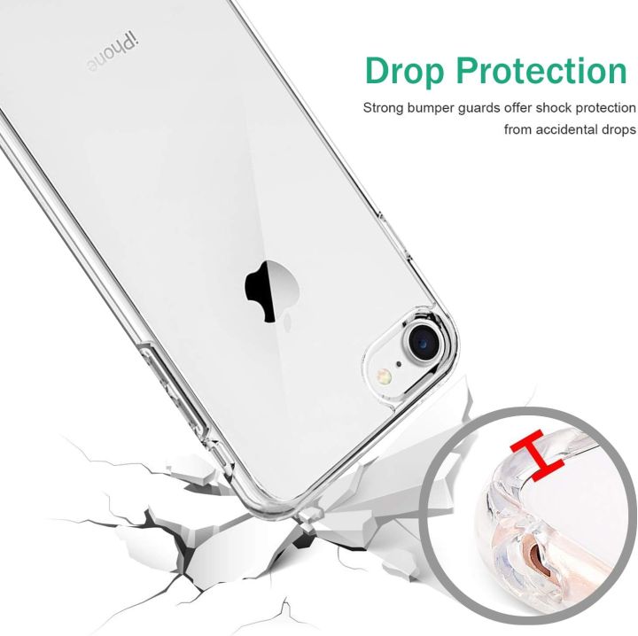 iPhone%20SE%203/2%20(2022/2020%20Edition),%20iPhone%208%20and%20iPhone%207,%204.7-Inch,%20Shockproof%20Bumper%20Cover,%20Anti-Scratch%20Clear%20Back%20(Clear)%20-%20Image%205