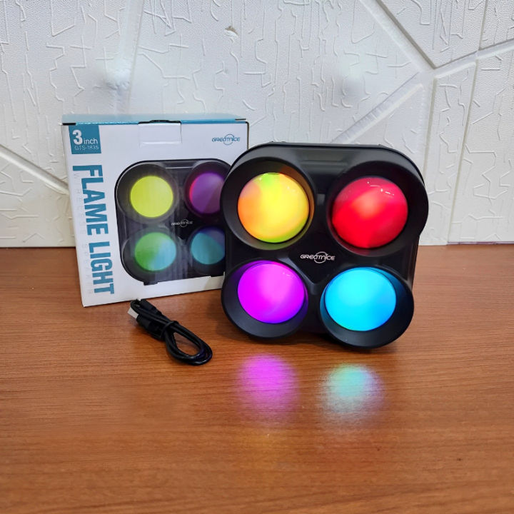 Multi-functional mini portable 3 inch bluetooth speaker with flame lights