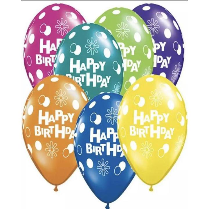 Pack Of 100- Happy Birthday Printed Balloons.