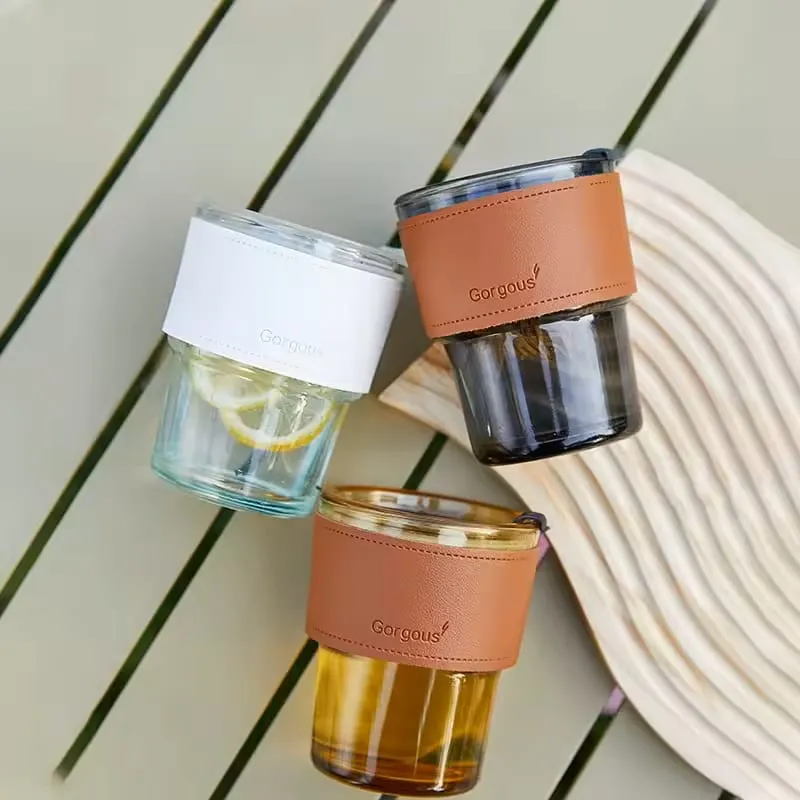 12oz Ribbed Glass Tumbler