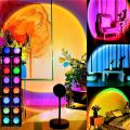 Remote Control Sunset Projection Lamp 16 Colors Changing Rainbow Sun Halo Led Atmosphere Night Light USB Powered for Celebrities  / _TikTok. 