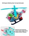 Transparent Gear Battery Operated Helicopter Toy With Music. 