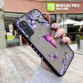 chenyyka For Infinix Note 7 Lite Case Frosted Transparent Hard Phone Case Cartoon Butterfly Side Edge Casing Full Cover Camera Silicone Softcase Pattern Shockproof Protection Cases. 