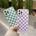 Fashion Checkerboard Checkered Phone Case For iPhone 11 13 Pro Max 12 Pro X XS XR 7 8 6 6s Plus SE2020 Solid Color Plaid Cover. 