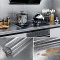 Self-adhesive aluminium foil sticker for kitchen cabinet wallpaper oil proof waterproof wall protector with heat resistant ,Stove Cabinet Stickers kitchen aluminium sheet Wallpaper 40cm x 200. 