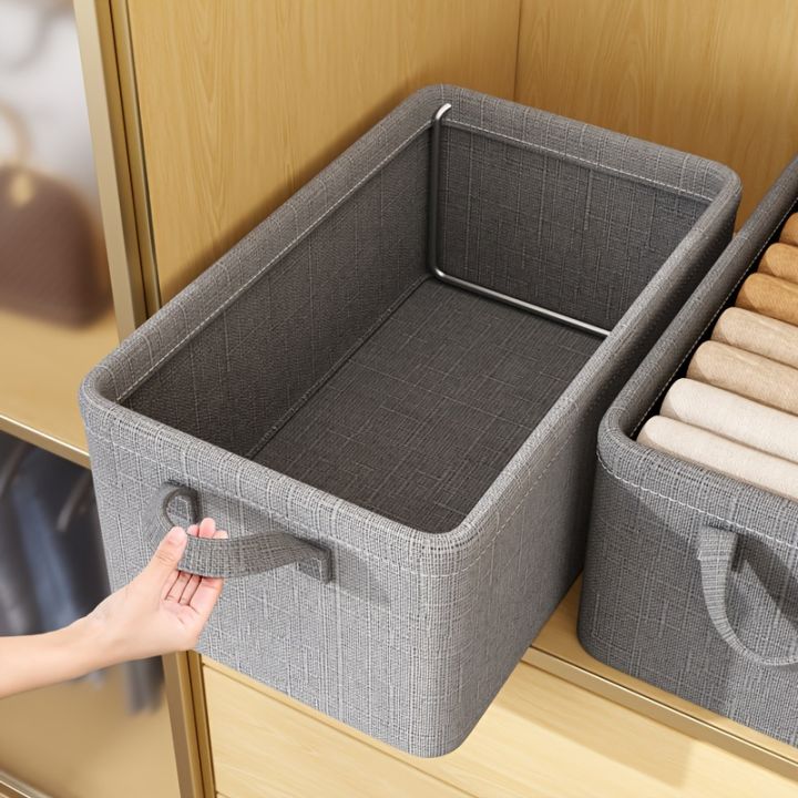 Foldable%20Cloth%20Storage%20Cubes%20Organizer%20with%20Handles%20Steel%20Frame%20Collapsible%20Clothes%20Organizer%20Storage%20Box%20for%20Wardrobe,Toys,Books,Saree,%20Shirts,and%20Blankets%20Storage%20Box%20(Grey%20Pink%20Green)%20-%20Image%205