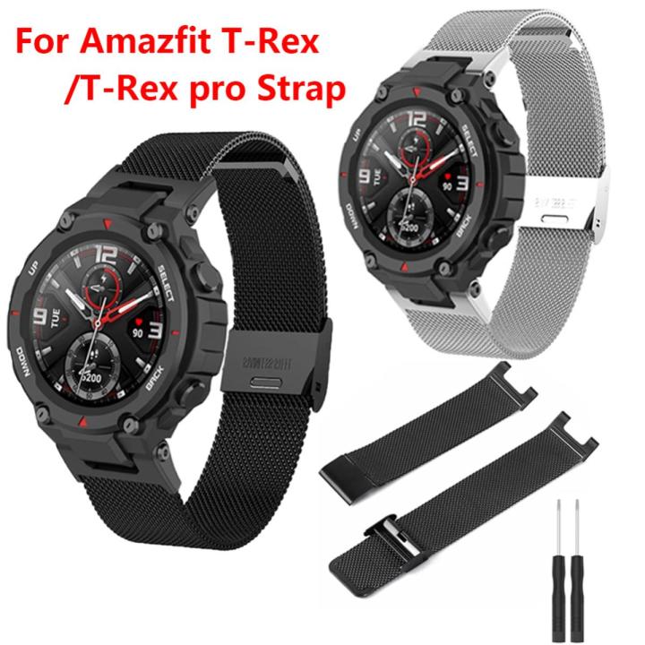 Metal Band Replacement Smart Watch Strap For Huami Amazfit T-Rex/T-Rex Pro Bracelet For Xiaomi Amazfit T Rex Wristbands easy to use