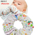 Pack Of 3 Pairs Baby Mittens Newborn Organic Soft No Scratch cotton Gloves Baby Infant with Elastic Wrist 0-6 Months. 