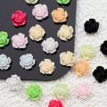 100Pcs Resin Cute Rose Flower 3D Black Rose Five-Petal Flower Petal Flatback Stone Arylic Nail Art Rhinestone Gem Decoration 6mm. 