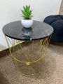 METAL WIRE REMOVABLE WOOD TOP ROUND COFFEE SIDE TABLE STORAGE BASKET TABLE (16 x 16 x 18.5). 