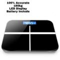 180KG Digital Weighing Scale Accurate to 0.01kg Bathroom Scale with Large LED Backlight Display 6mm Ultra-Thin Design Rounded Corner Design. 