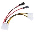 IDE Molex 4-Pin to Case Cooling Fan 3-Pin TX3 Multi-Fan Out Power Adapter Converter Cable W/ Speed Reduction 2x5V/2x12V , 4-Pin Molex to 3-Pin fan Power Cable Adapter Connector 12V Computer Cooling Fan Cables for CPU PC Case Fan. 